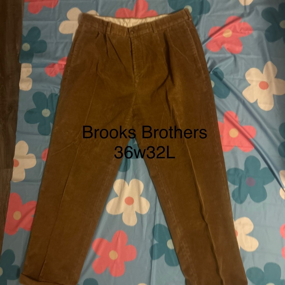 Brooks Brothers Brown Corduroy Pants with Tailored Pleats